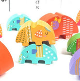 Extrokids Wooden elephant stacking blocks High To Build Balance Building Blocks - EKT1579